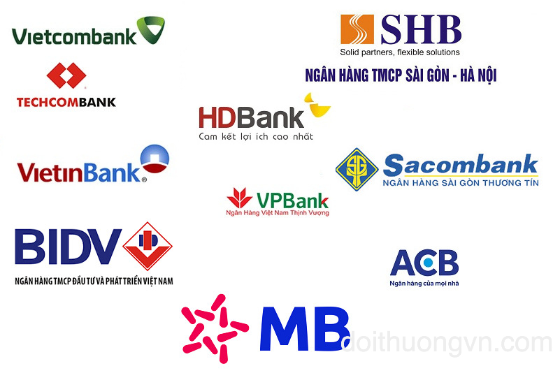 Gamvip hỗ trợ nhiều ngân hàng lớn nhỏ khác nhau để rút tiền
