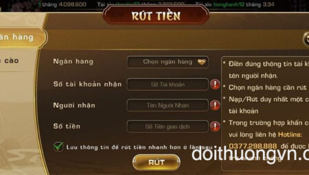  Rút tiền bằng tài khoản ngân hàng