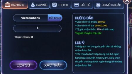 Nạp tiền Boc Club tự động qua ngân hàng